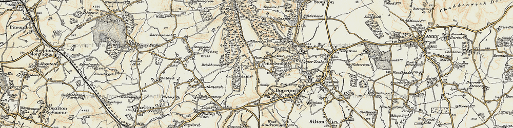 Old map of Penselwood in 1897-1899