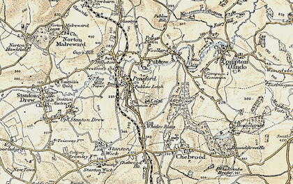 Old map of Pensford in 1899