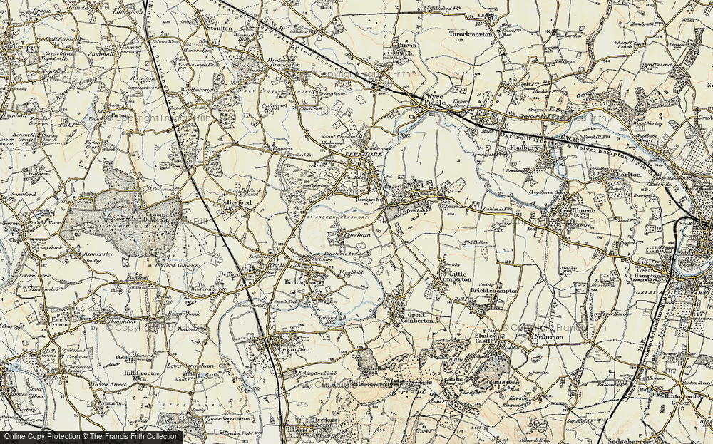 Old Map of Pensham, 1899-1901 in 1899-1901