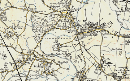 Old map of Pensham in 1899-1901