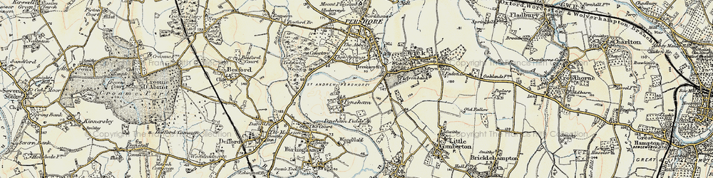 Old map of Pensham in 1899-1901
