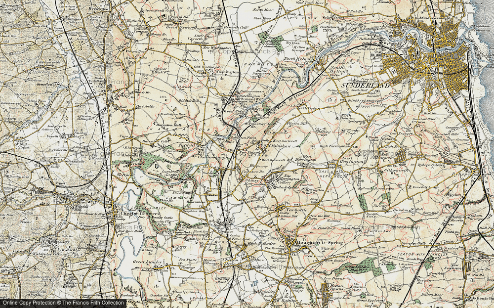 Old Map of Penshaw, 1901-1904 in 1901-1904