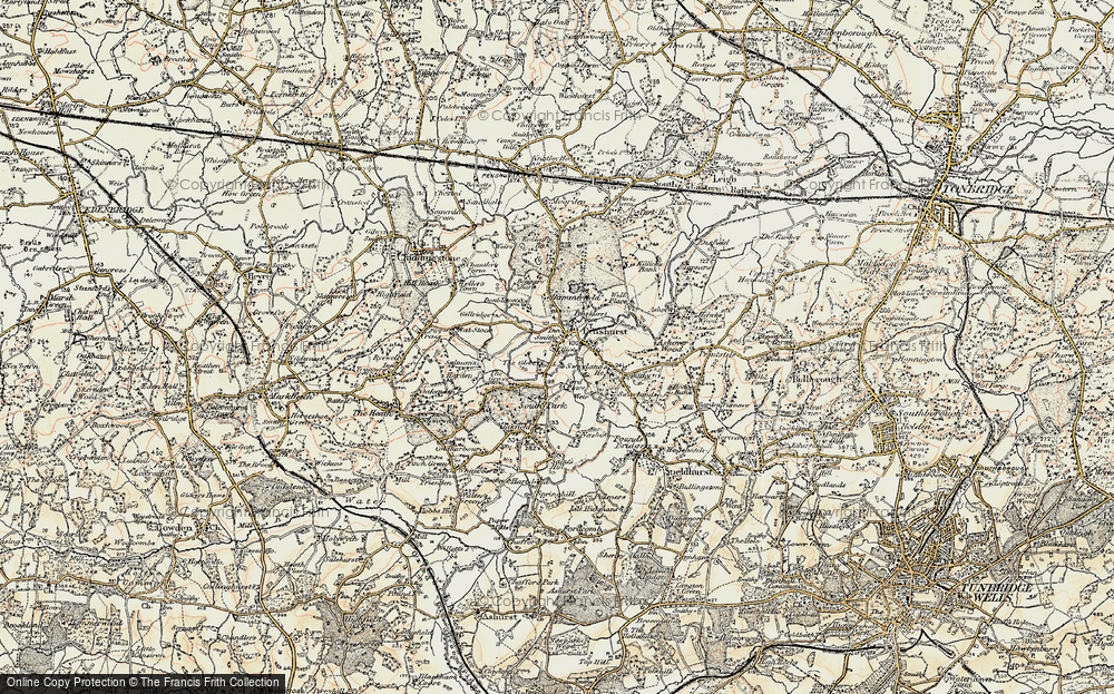 Old Map of Penshurst, 1897-1898 in 1897-1898
