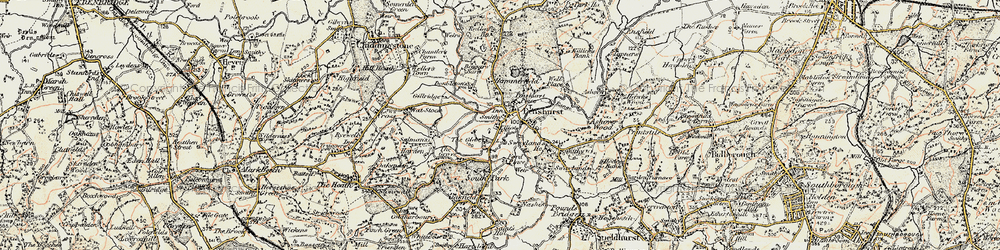Old map of Penshurst in 1897-1898