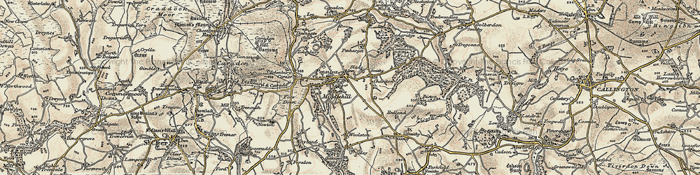 Old map of Pensilva in 1900