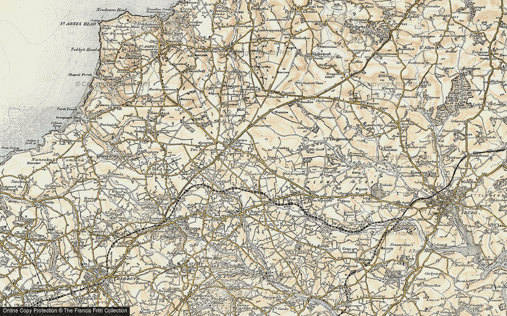 Old Map of Penstraze, 1900 in 1900