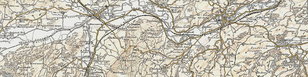 Old map of Allt y Gaer in 1902-1903