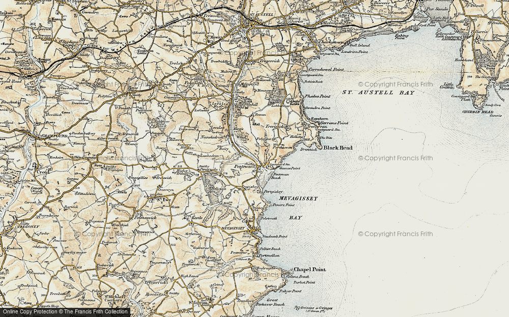 Old Map of Pentewan, 1900 in 1900