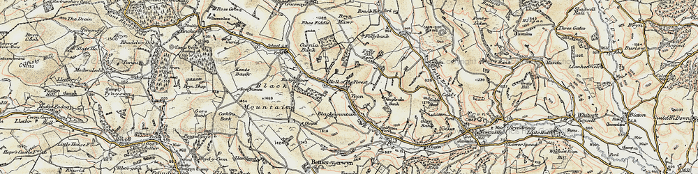Old map of Pentiken in 1901-1903