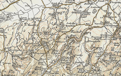 Old map of Pentirvin in 1902-1903