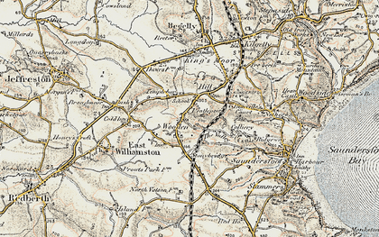 Old map of Pentlepoir in 1901