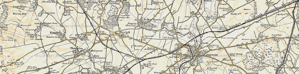 Old map of Penton Corner in 1897-1900