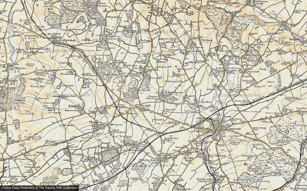 Old Map of Historic Map covering Weyhill Service Area in 1897-1900