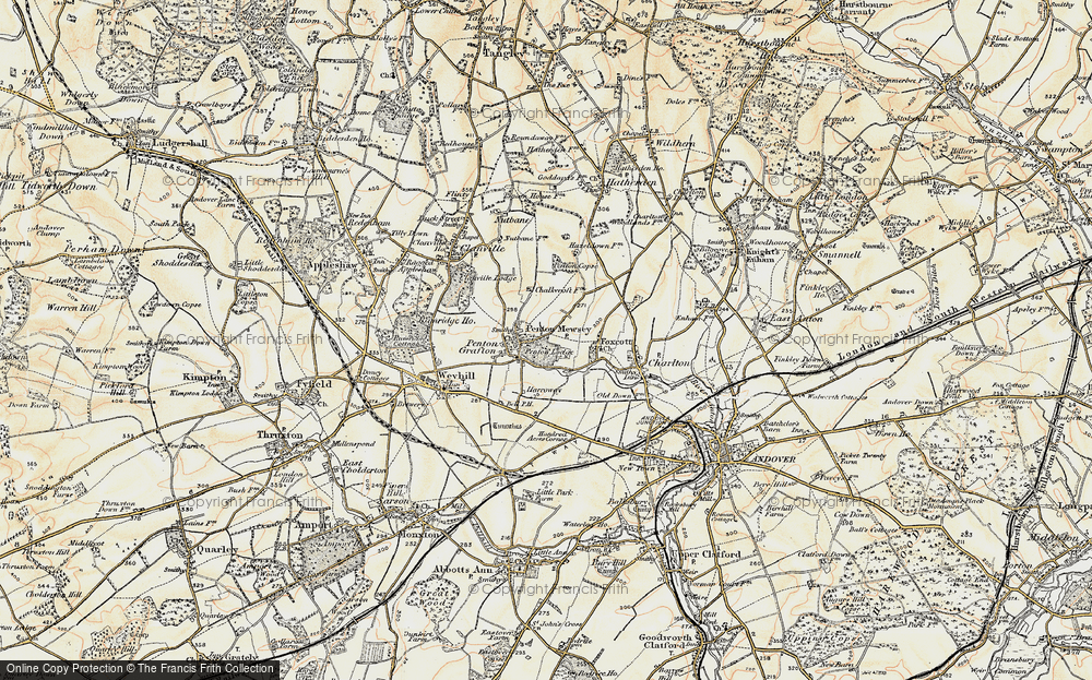 Old Map of Historic Map covering Foxcotte in 1897-1900