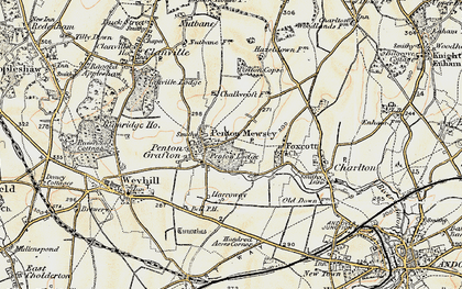 Old map of Foxcotte in 1897-1900