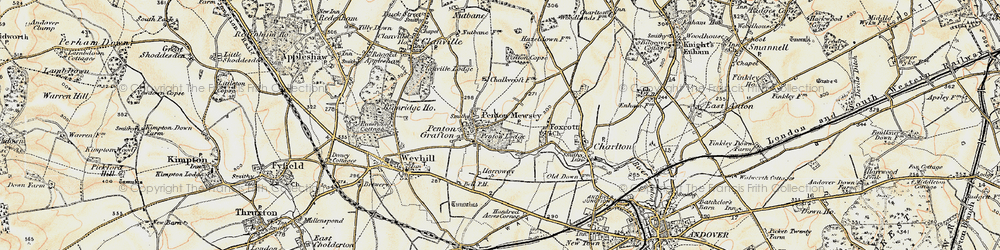 Old map of Penton Mewsey in 1897-1900