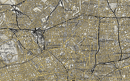 Old map of Pentonville in 1897-1902