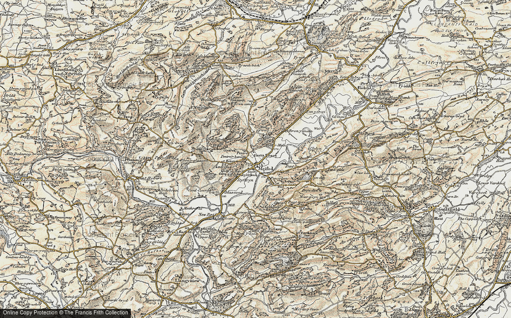 Old Map of Historic Map covering Alltfawr in 1902-1903