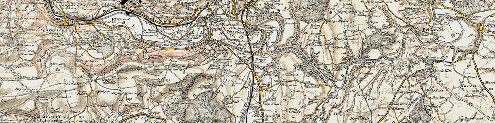 Old map of Pentre in 1902-1903