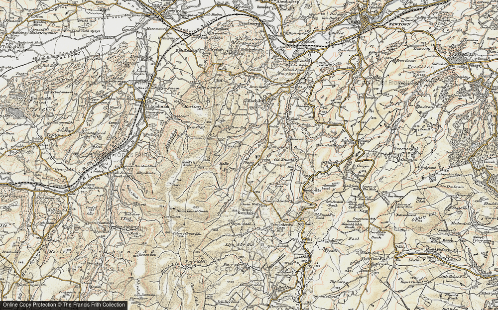 Old Map of Historic Map covering Bryn Llyndwr in 1902-1903