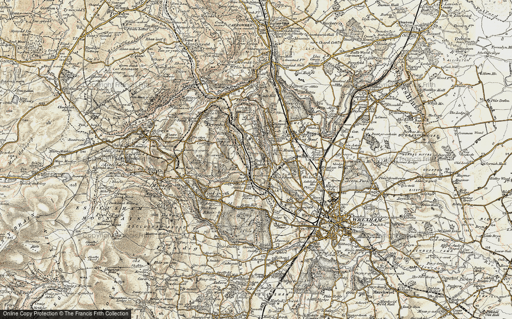 Old Map of Pentre Broughton, 1902 in 1902
