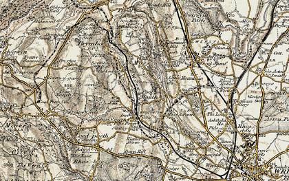 Old map of Pentre Broughton in 1902