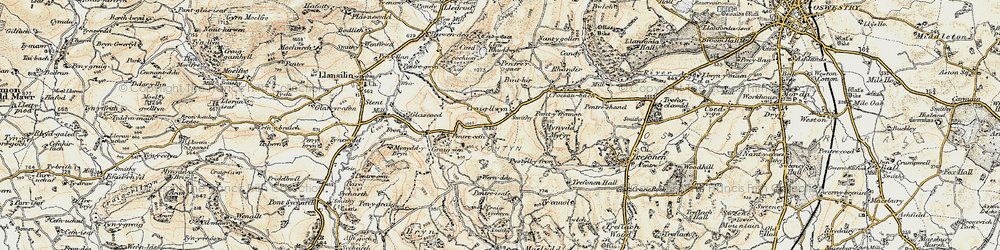 Old map of Pentre-cefn in 1902-1903