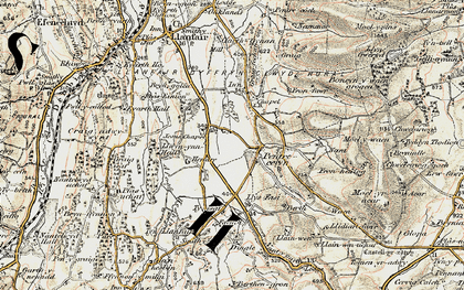 Old map of Pentre-celyn in 1902-1903