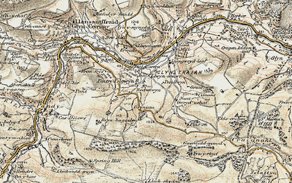 Old map of Pentre Cilgwyn in 1902-1903