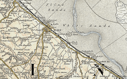 Old map of Pentre-Ffwrndan in 1902-1903