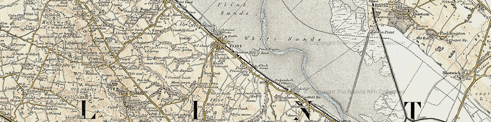 Old map of Pentre-Ffwrndan in 1902-1903