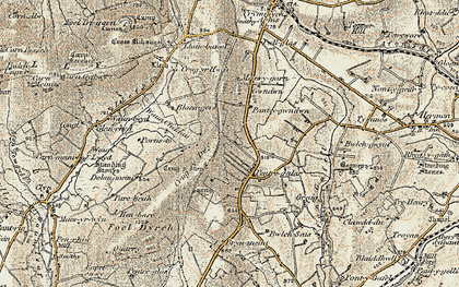 Old map of Pentre Galar in 1901