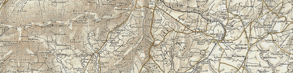 Old map of Wauncleddau in 1901