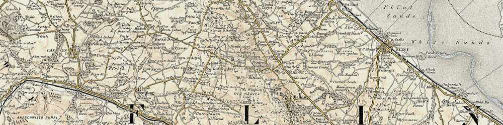 Old map of Pentre Halkyn in 1902-1903