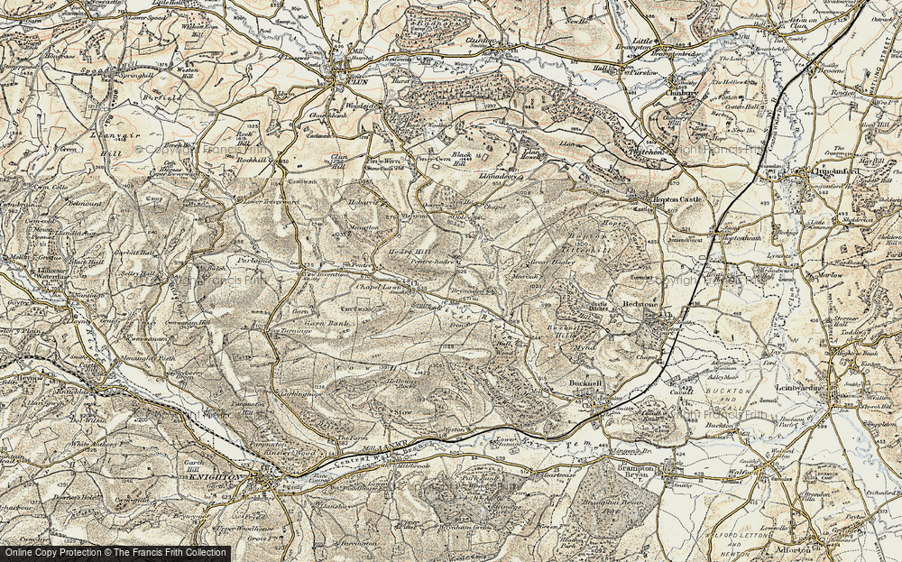 Old Map of Pentre Hodre, 1901-1903 in 1901-1903