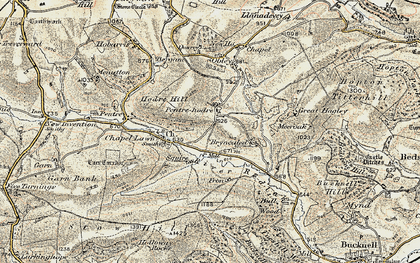 Old map of Pentre Hodre in 1901-1903