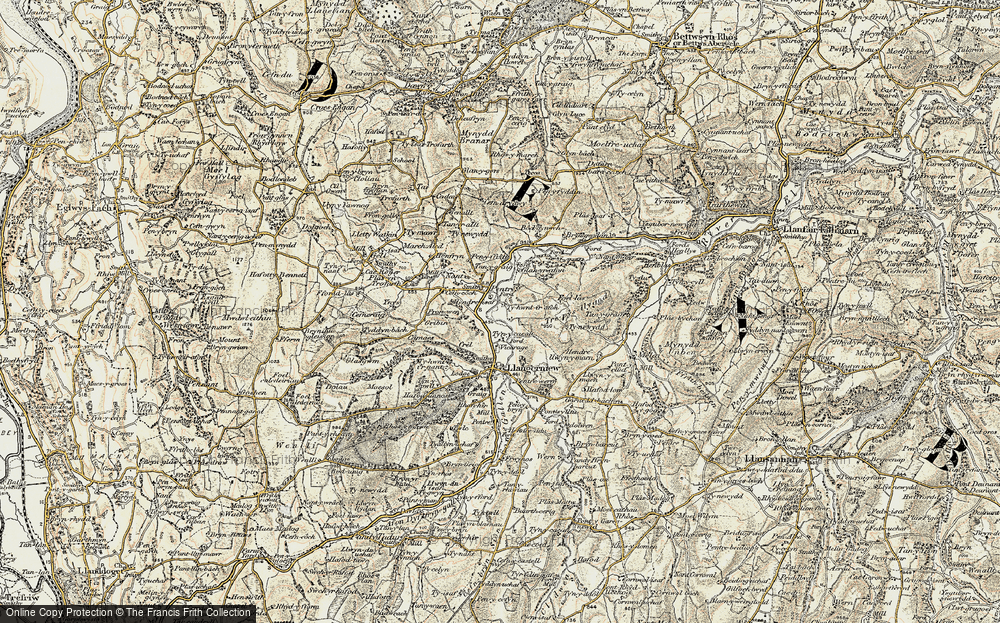 Old Map of Historic Map covering Bryn-yr-aur in 1902-1903