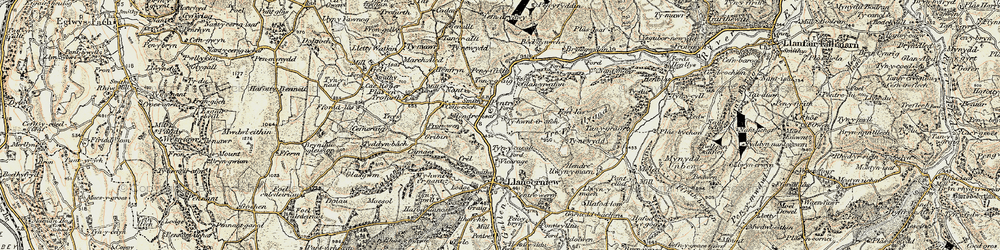 Old map of Tyn-y-caeau in 1902-1903