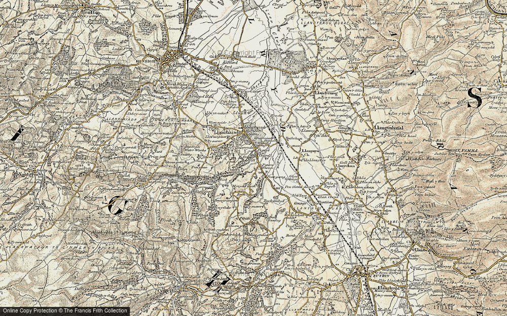 Old Map of Pentre Llanrhaeadr, 1902-1903 in 1902-1903