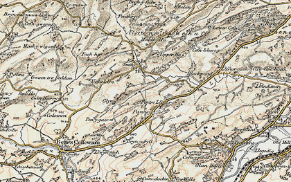 Old map of Pentre Llifior in 1902-1903