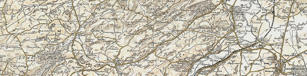 Old map of Pentre Llifior in 1902-1903