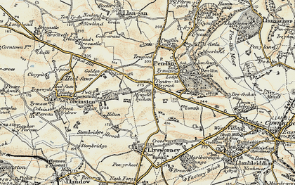 Old map of Pentre Meyrick in 1899-1900