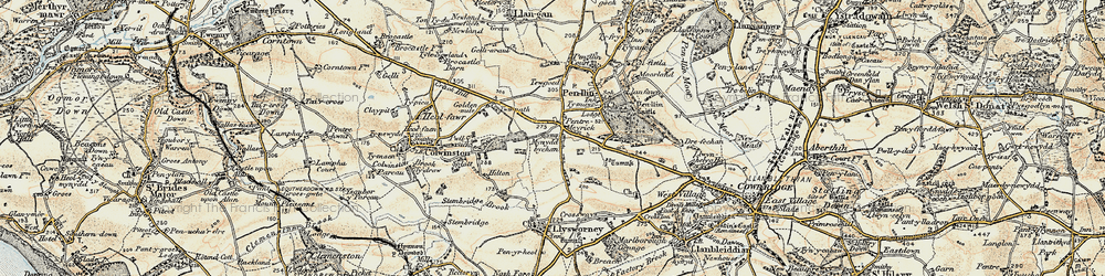 Old map of Pentre Meyrick in 1899-1900