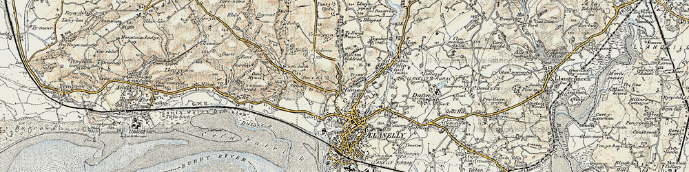 Old map of Pentre-Poeth in 1900-1901