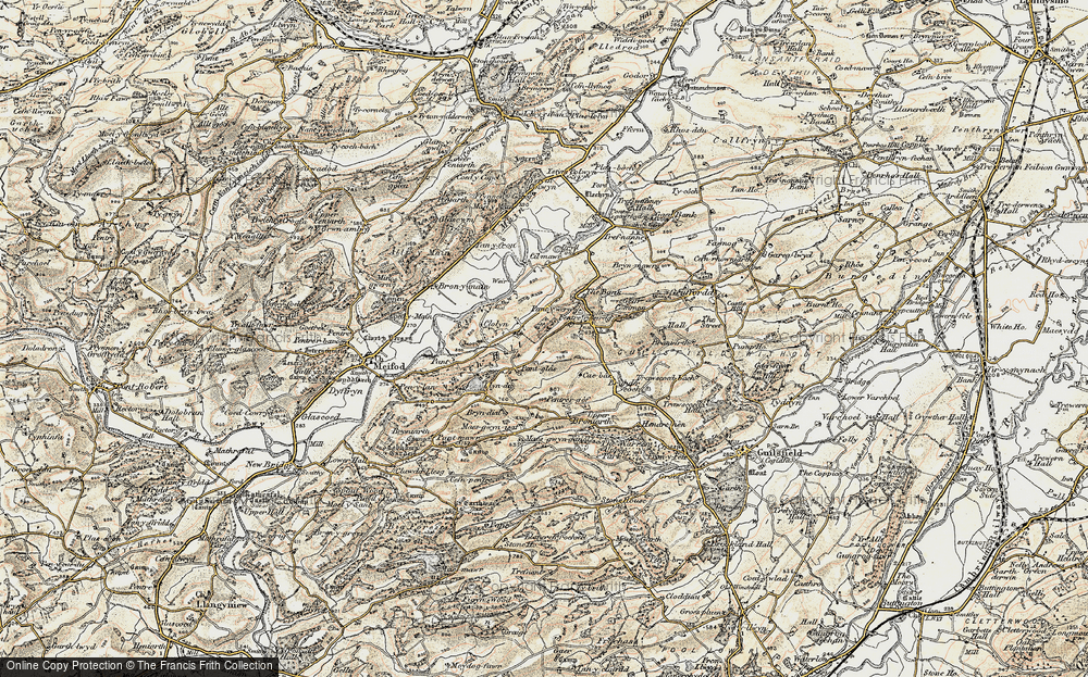 Old Map of Historic Map covering Bryn-dial in 1902-1903