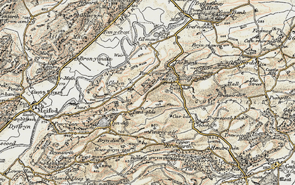 Old map of Bryn-dial in 1902-1903