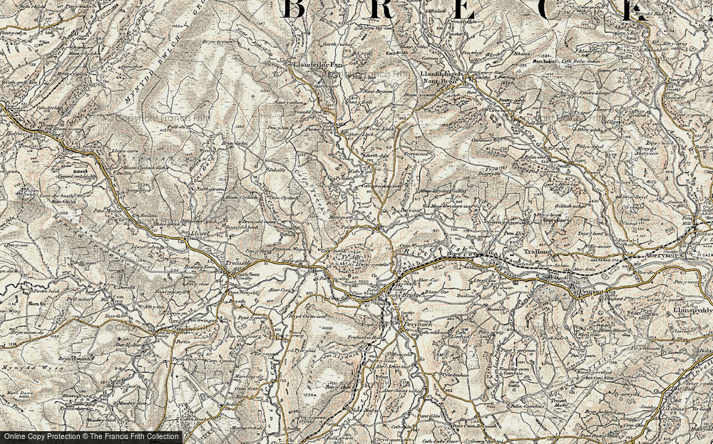 Old Map of Pentre'r-felin, 1900-1901 in 1900-1901