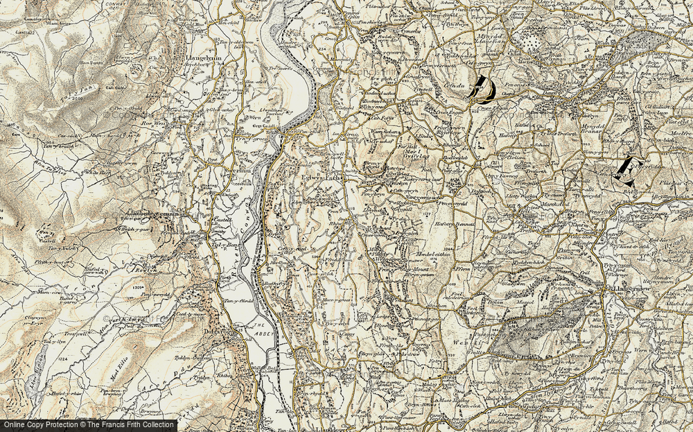 Old Map of Historic Map covering Pennant in 1902-1903