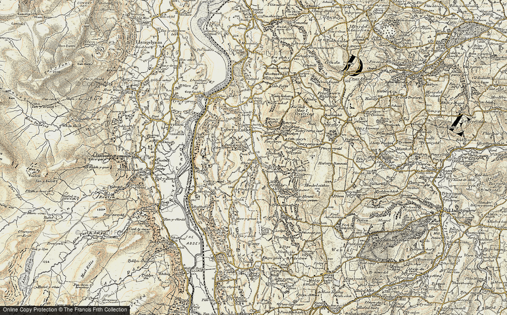 Old Map of Historic Map covering Llyn Syberi in 1902-1903