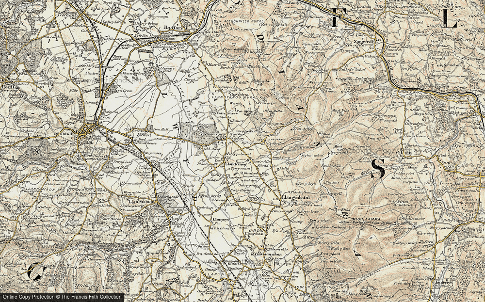 Old Map of Pentre'r-felin, 1902-1903 in 1902-1903